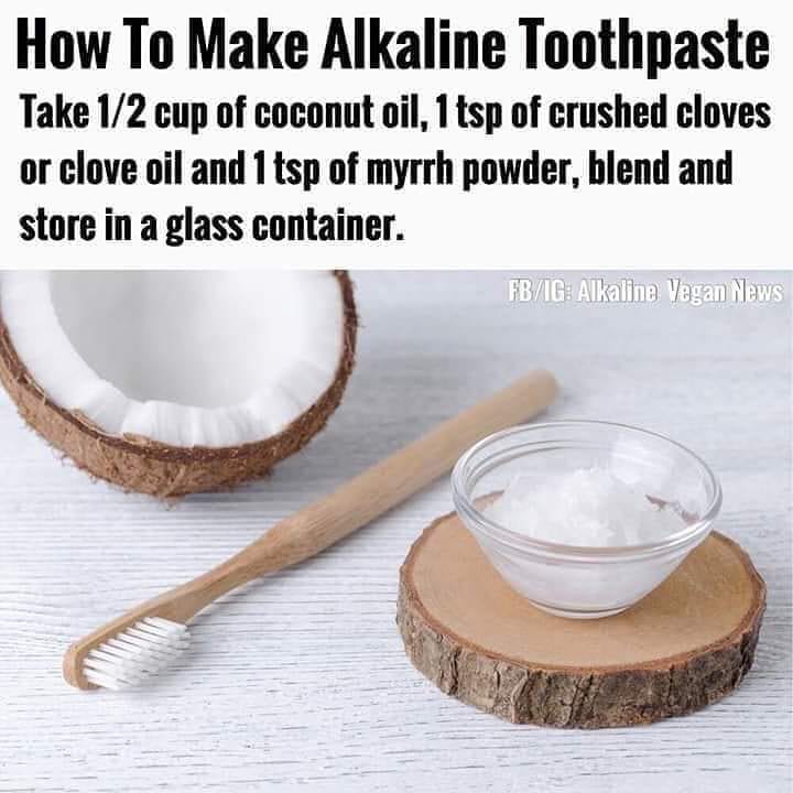 Do It Yourself natural toothpaste.
repost 

Dr. Sebi Alkaline Vegan, Real food, …