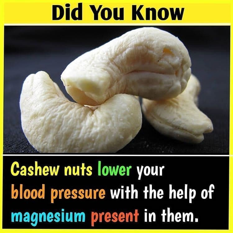 Who here have blood pressure issues? Try eating more cashews!

Follow  for Daily…