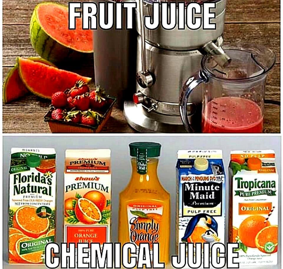 It was in a book that I read the whole process of how they make processed juices…