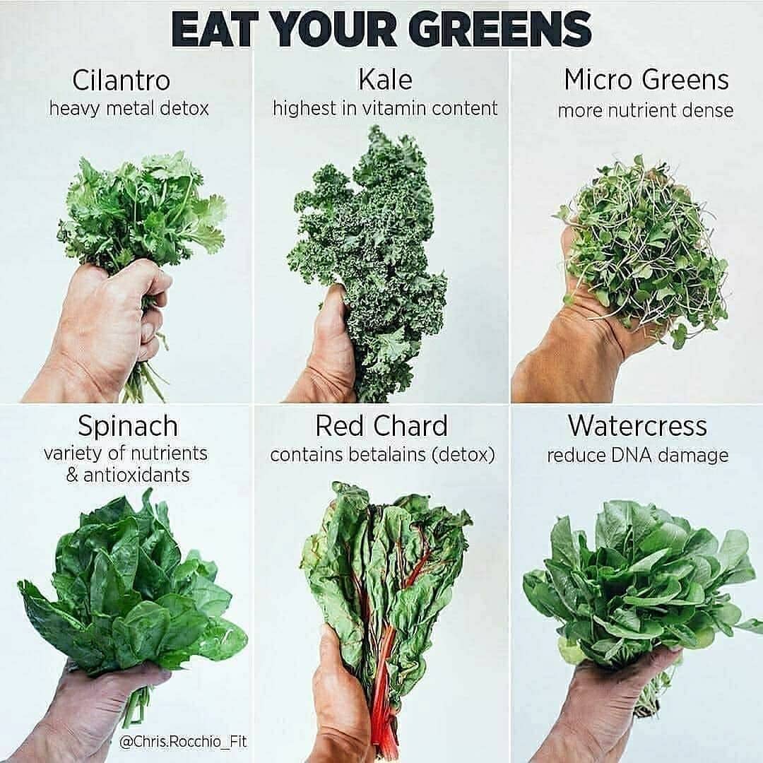 Make dark, leafy greens a regular part of your diet and get that chlorophyll in …