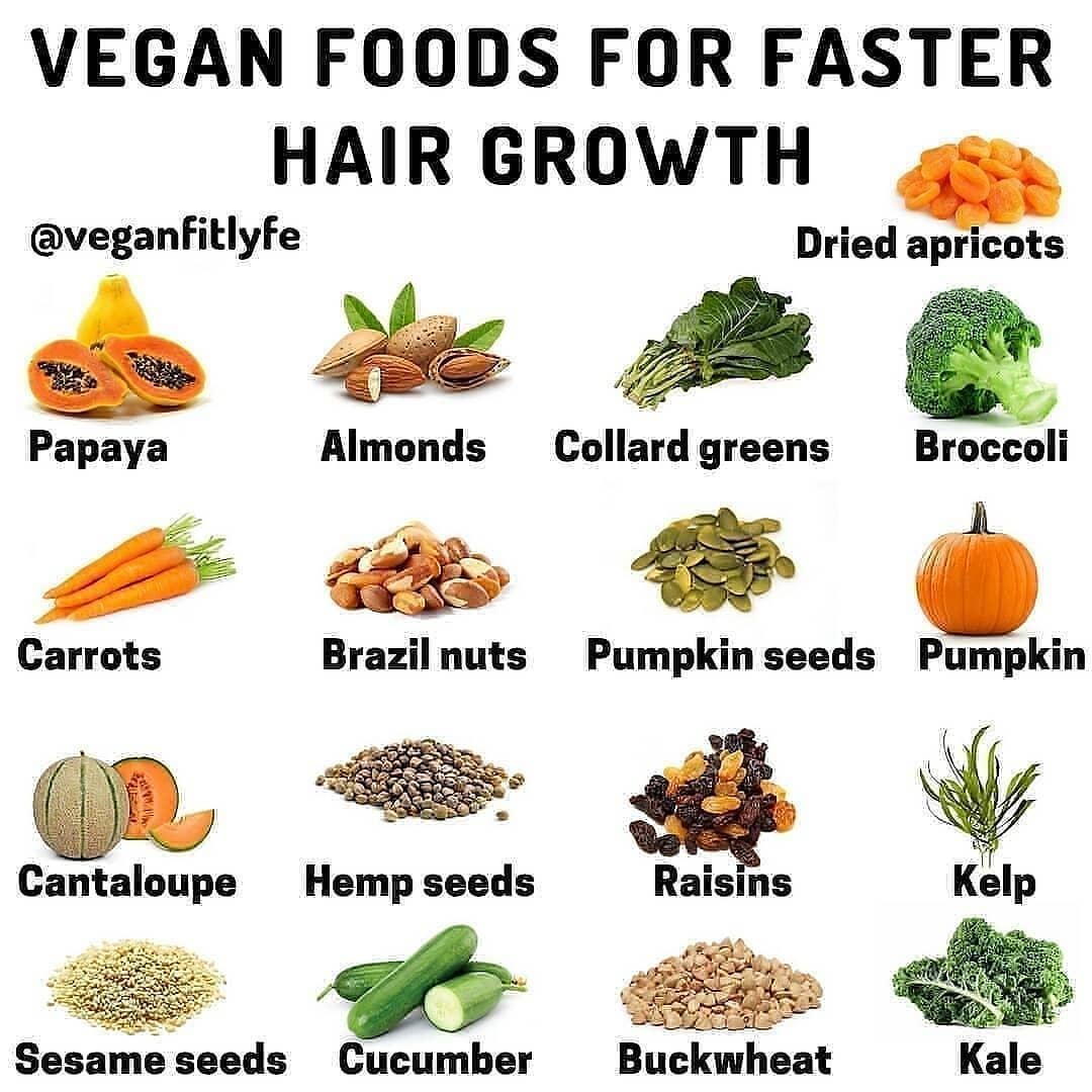 Vegan foods for faster hair growth  by 
.
Tag someone who needs to see this
.
Fo…