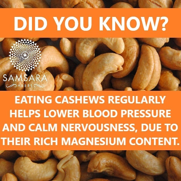 The monounsaturated and polyunsaturated fatty acids found in cashews can help de…