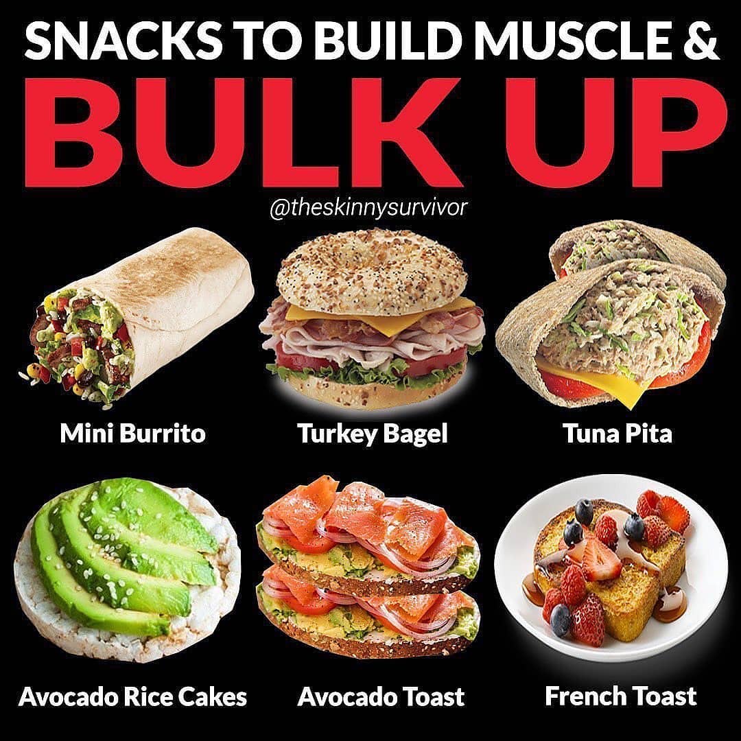 SNACKS TO BUILD MUSCLE & BULK UP 

Please follow  for more great content!! by  …