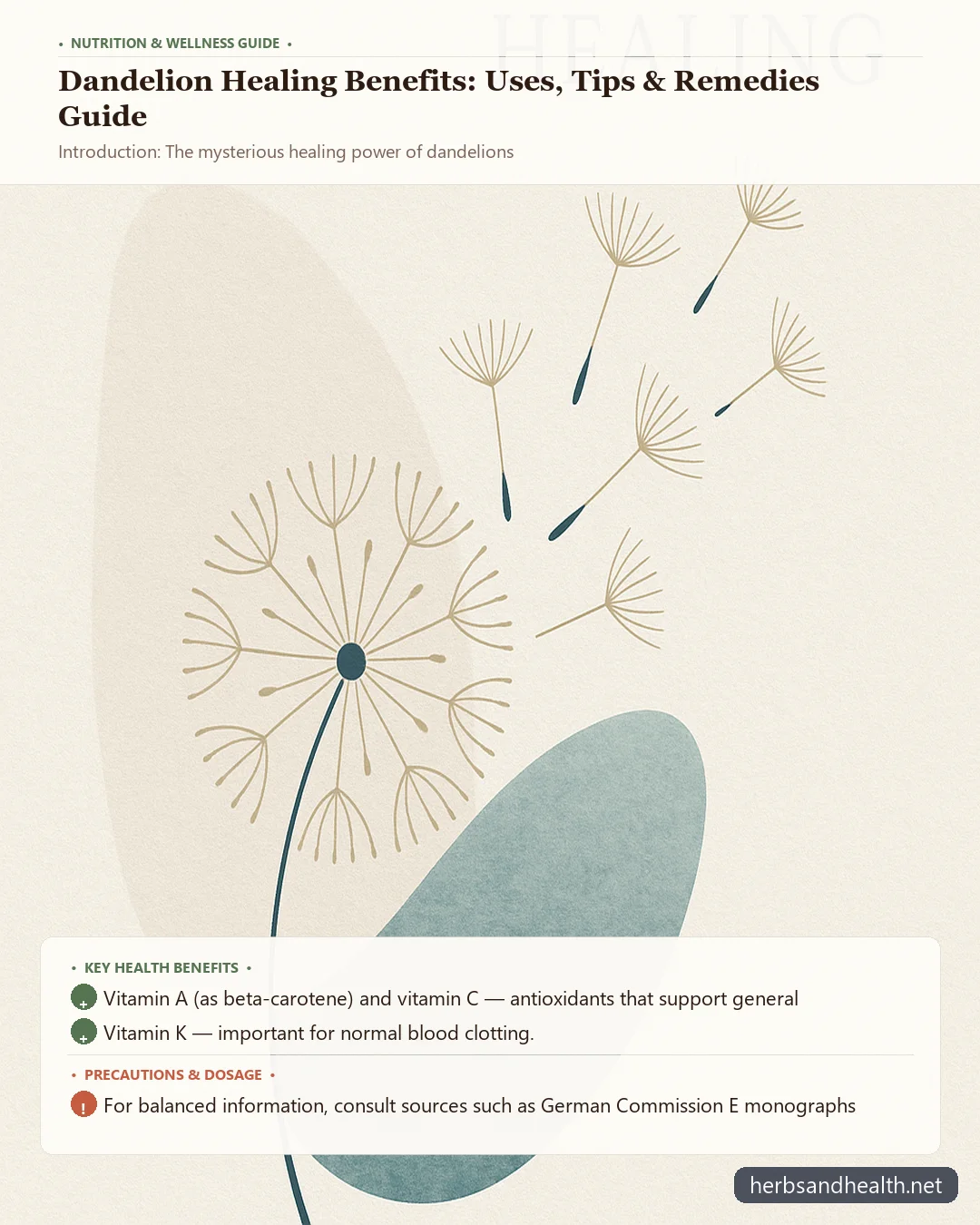 Dandelion Healing Benefits: Liver Detox, Inulin Science & Proven Herbal Remedies